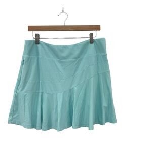 IBKUL Mini Check Print Flounce Skort in Blue/White Size Large